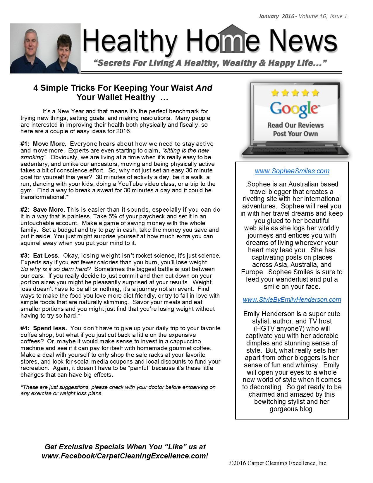 Monthly Carpet and Rugs Cleaning Services Newsletter and Tips